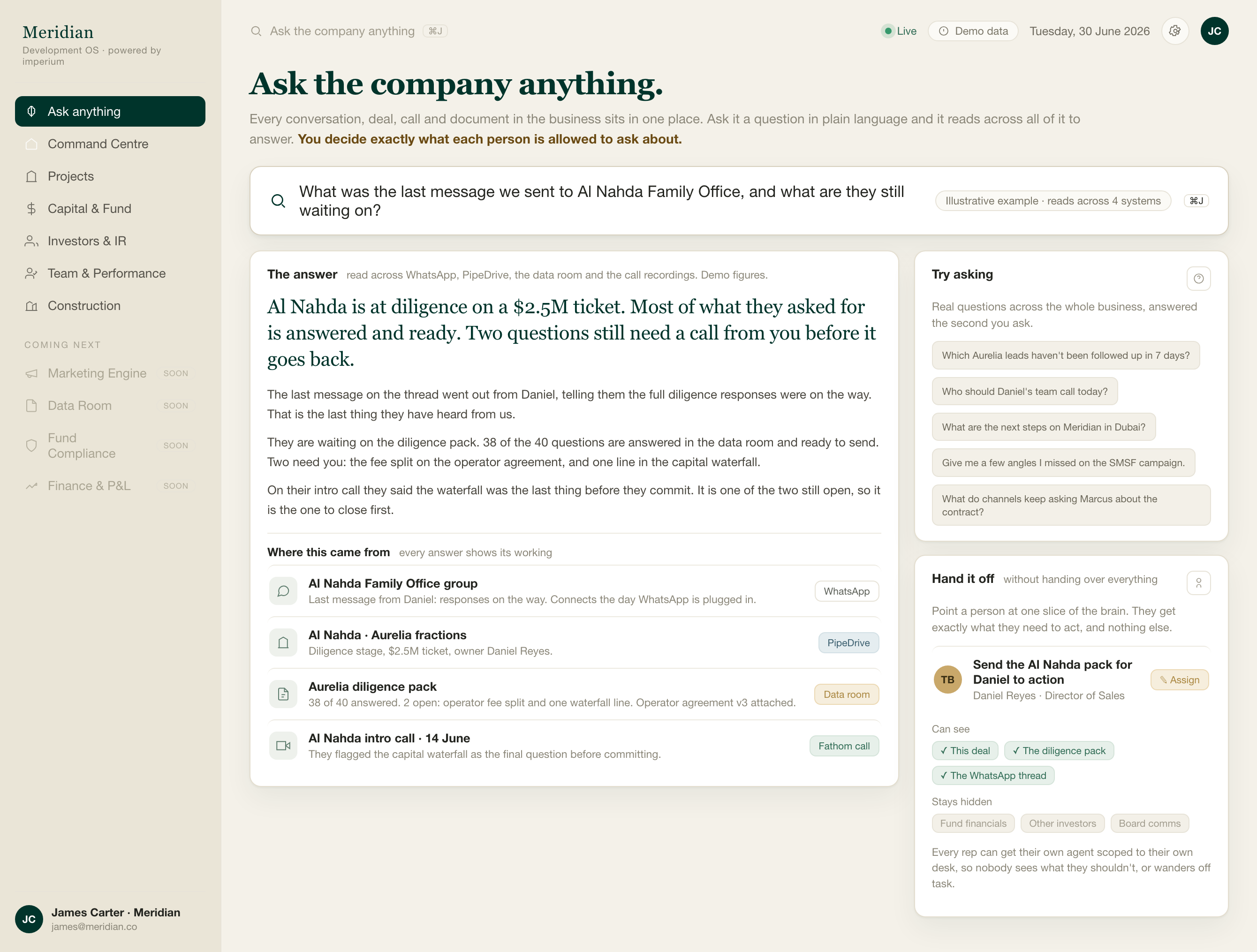 Ask the company anything